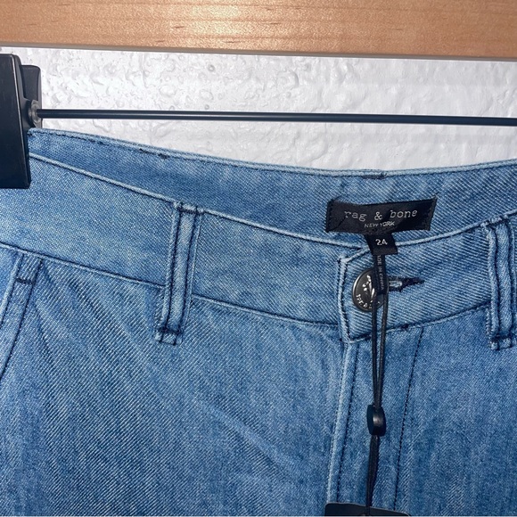 Rag & Bone High Rise Flat Front Light Wash Blue Jean Size 24 NWT - Picture 3 of 9